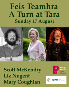 Feis Teamhra/A Turn at Tara promotional image with photographs of Scott McKendry, Liz Nugent and Mary Coughlan